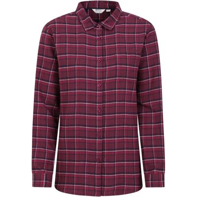 Mountain Warehouse Dames/Dames Balsem Geborsteld Flanellen Longline Shirt (Bourgondië) 42 Mountain Warehouse Dames/Dames Balsem Geborsteld Flanellen Longline Shirt (Bourgondië) 42