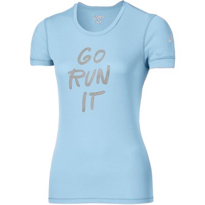 Asics Lichtblauwe korte mouw T-shirt Go Run It Asics Lichtblauwe korte mouw T-shirt Go Run It