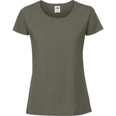 Fruit Of The Loom Vrouwen / Dames Ringgesponnen Premium T-Shirt (Diep groen) S Fruit Of The Loom Vrouwen / Dames Ringgesponnen Premium T-Shirt (Diep groen) S