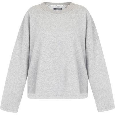 Dreimaster Oversized sweatshirt Dames licht grijs melange S Dreimaster Oversized sweatshirt Dames licht grijs melange S