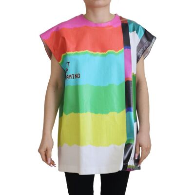 Dolce & Gabbana Multicolor TV Print Blouse Katoenen Dames T-shirt 34 Dolce & Gabbana Multicolor TV Print Blouse Katoenen Dames T-shirt 34