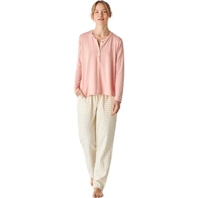 J&J Brothers JJBEP0501 Bedrukte pyjama met lange mouwen voor dames L J&J Brothers JJBEP0501 Bedrukte pyjama met lange mouwen voor dames L