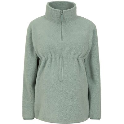 Mountain Warehouse Dames/Dames Sherpa Half Rits Zwangerschaps Fleece Top (Groen) 38 Mountain Warehouse Dames/Dames Sherpa Half Rits Zwangerschaps Fleece Top (Groen) 38