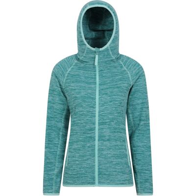 Mountain Warehouse Dames/Dames Lleyn II Melange Full Zip Hoodie (Teal) 34 Mountain Warehouse Dames/Dames Lleyn II Melange Full Zip Hoodie (Teal) 34