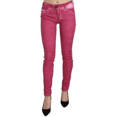 Dolce & Gabbana Dames Roze Fluwelen Mid Waist Skinny Jeans 26 (Taille) Dolce & Gabbana Dames Roze Fluwelen Mid Waist Skinny Jeans 26 (Taille)