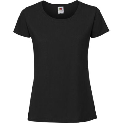 Fruit Of The Loom Vrouwen / Dames Fit Ringgesponnen Premium Tshirt (Zwart) XS Fruit Of The Loom Vrouwen / Dames Fit Ringgesponnen Premium Tshirt (Zwart) XS