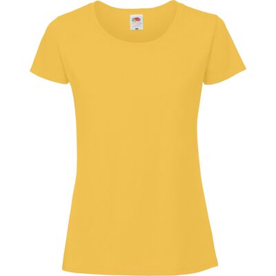 Fruit Of The Loom Vrouwen / Dames Ringgesponnen Premium T-Shirt (Zonnebloem) XS Fruit Of The Loom Vrouwen / Dames Ringgesponnen Premium T-Shirt (Zonnebloem) XS