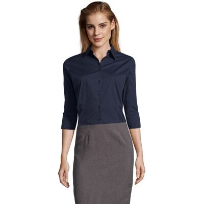 SOLS Dames/Dames Stretch 3/4 Mouwen Blouse (Donkerblauw) 3XL SOLS Dames/Dames Stretch 3/4 Mouwen Blouse (Donkerblauw) 3XL