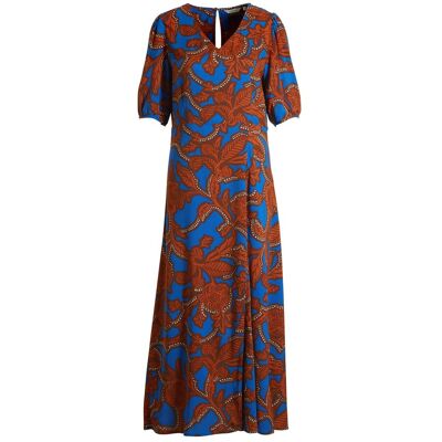B.Young jurk BYJOSA met all-over print terra/blauw 36 B.Young jurk BYJOSA met all-over print terra/blauw 36