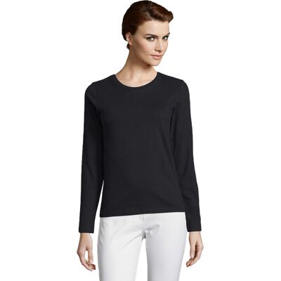 SOLS Dames/Dames Imperial T-shirt met lange mouwen (Diep zwart) S SOLS Dames/Dames Imperial T-shirt met lange mouwen (Diep zwart) S