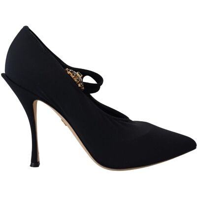 Dolce & Gabbana Zwarte Sokken Stretch Kristallen Hakken Dames Schoenen 35 Dolce & Gabbana Zwarte Sokken Stretch Kristallen Hakken Dames Schoenen 35