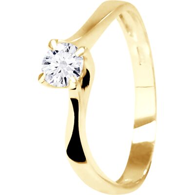Diadema Solitairering - 0,30 Ct - Geel Goud - Maat R - Sieraden uit Frankrijk Diadema Solitairering - 0,30 Ct - Geel Goud - Maat R - Sieraden uit Frankrijk