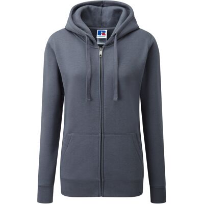 Russell Athletic Russell Dames Premium Authentieke Hoodie met rits (3-laagse stof) (Konvooi Grijs) XS Russell Athletic Russell Dames Premium Authentieke Hoodie met rits (3-laagse stof) (Konvooi Grijs) XS