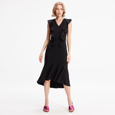 Smart & Joy Jersey -jurk met brede ruches XS Smart & Joy Jersey -jurk met brede ruches XS