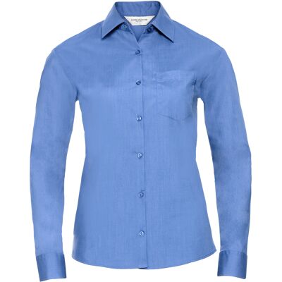 Russell Athletic Russell Collection Dames/Dames Klassiek Polycotton Easy-Care Shirt met Lange Mouwen (Bedrijfsblauw) 4XL Russell Athletic Russell Collection Dames/Dames Klassiek Polycotton Easy-Care Shirt met Lange Mouwen (Bedrijfsblauw) 4XL