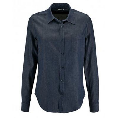 SOLS Dames/dames Barry Denim Shirt met lange mouwen (Denim Brut) XS SOLS Dames/dames Barry Denim Shirt met lange mouwen (Denim Brut) XS