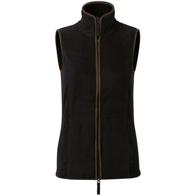 Premier Dames/dames Artisan Fleece Gilet (Zwart/Bruin) L Premier Dames/dames Artisan Fleece Gilet (Zwart/Bruin) L
