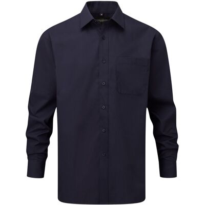 Russell Athletic Russell Collection Dames/Dames Popeline Shirt Met Lange Mouwen (Franse marine) S Russell Athletic Russell Collection Dames/Dames Popeline Shirt Met Lange Mouwen (Franse marine) S