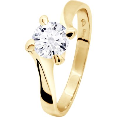 Diadema Vrouw - Ring - Diamant - Geel Goud - Wit - Maat I Diadema Vrouw - Ring - Diamant - Geel Goud - Wit - Maat I