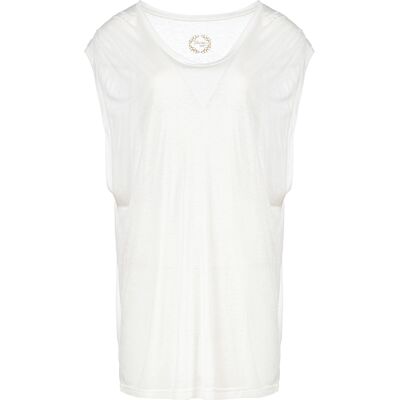 Conquista Semi Sheer Organic Linen Blend Mouwloze Top M Conquista Semi Sheer Organic Linen Blend Mouwloze Top M