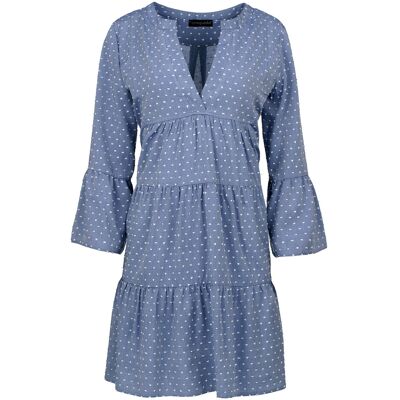 Conquista Denim jurk met geplooide naden S Conquista Denim jurk met geplooide naden S
