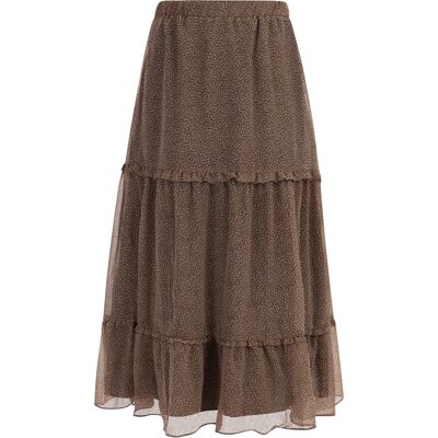 Dreimaster Maxi rok Dames bruin-gebroken wit S Dreimaster Maxi rok Dames bruin-gebroken wit S