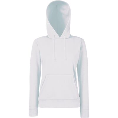 Fruit Of The Loom Vrouwen Dames Fit Sweatshirt Met Capuchon / Hoodie (Wit) XS Fruit Of The Loom Vrouwen Dames Fit Sweatshirt Met Capuchon / Hoodie (Wit) XS