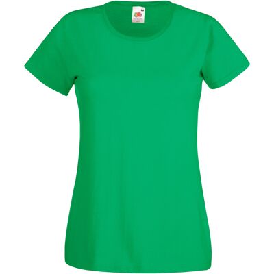 Fruit of the Loom Dames/vrouwen Lady-Fit Valueweight Short Sleeve T-Shirt (Pak van 5) (Kelly Groen) XL Fruit of the Loom Dames/vrouwen Lady-Fit Valueweight Short Sleeve T-Shirt (Pak van 5) (Kelly Groen) XL