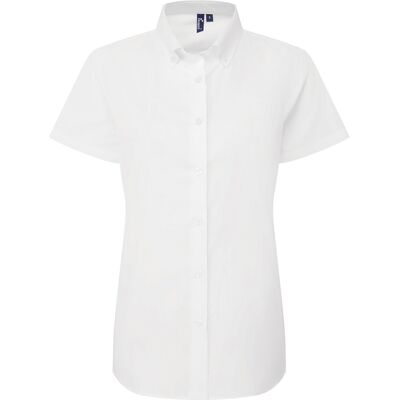 Premier Dames/Dames Supreme Oxford Formeel Overhemd Met Korte Mouwen (Wit) 5XL Premier Dames/Dames Supreme Oxford Formeel Overhemd Met Korte Mouwen (Wit) 5XL