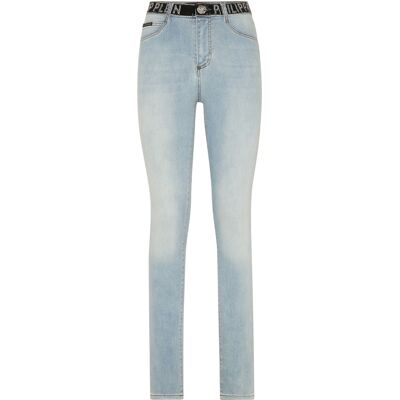 Philipp Plein Denim Strass Band High Waist Jegging Trousers 26 (Taille) Philipp Plein Denim Strass Band High Waist Jegging Trousers 26 (Taille)