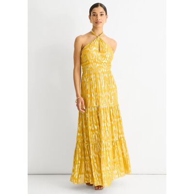 Gini London Animal Jacquard Halter Hals Maxi jurk 40 Gini London Animal Jacquard Halter Hals Maxi jurk 40