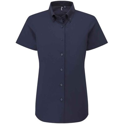 Premier Dames/Dames Supreme Oxford Formeel Overhemd Met Korte Mouwen (Marine) S Premier Dames/Dames Supreme Oxford Formeel Overhemd Met Korte Mouwen (Marine) S