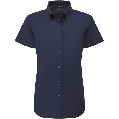 Premier Dames/Dames Supreme Oxford Formeel Overhemd Met Korte Mouwen (Marine) XS Premier Dames/Dames Supreme Oxford Formeel Overhemd Met Korte Mouwen (Marine) XS