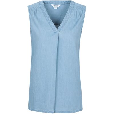 Mountain Warehouse Dames/Tussen Toscane Chambray Mouwloze Shirt (Lichtblauw) 36 Mountain Warehouse Dames/Tussen Toscane Chambray Mouwloze Shirt (Lichtblauw) 36