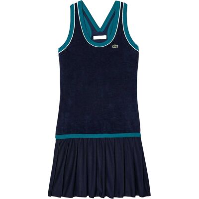 Lacoste Dames/Dames French Terry Slim Dress met gekruiste rug (Blauw) 40 Lacoste Dames/Dames French Terry Slim Dress met gekruiste rug (Blauw) 40