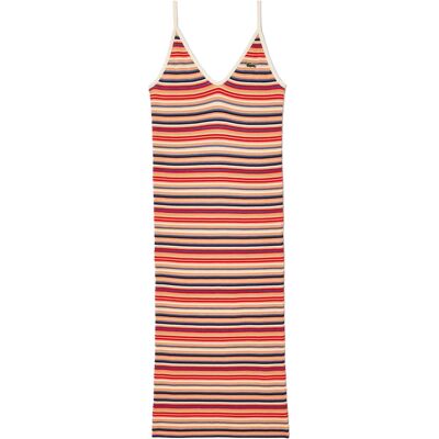 Lacoste Dames/Dames Gestreepte Katoenmix Lange Maxi Jurk (Veelkleurig) 38 Lacoste Dames/Dames Gestreepte Katoenmix Lange Maxi Jurk (Veelkleurig) 38