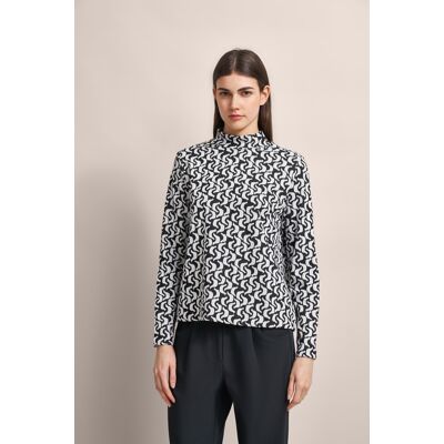 Bugatti Damen Shirt met lange mouwen en grafische patronen L Bugatti Damen Shirt met lange mouwen en grafische patronen L