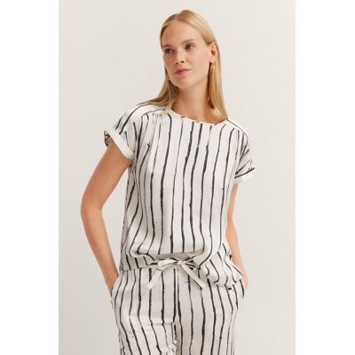 Bugatti Damen Blouse shirt met streepjesprint 48 Bugatti Damen Blouse shirt met streepjesprint 48
