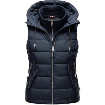 Marikoo dames gewatteerd vest – Taisaa, licht met capuchon & snackvak XS Marikoo dames gewatteerd vest – Taisaa, licht met capuchon & snackvak XS