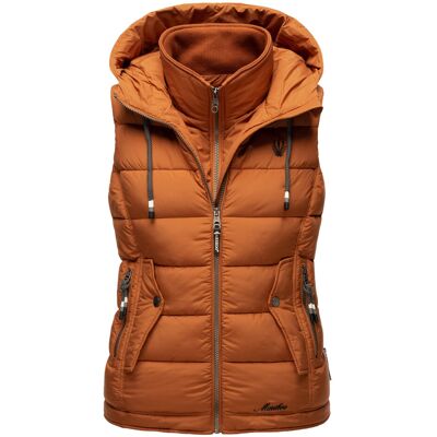 Marikoo dames gewatteerd vest – Taisaa, licht met capuchon & snackvak XS Marikoo dames gewatteerd vest – Taisaa, licht met capuchon & snackvak XS