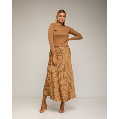 Tantra Midi-jurk met zijde, geometrische print S Tantra Midi-jurk met zijde, geometrische print S