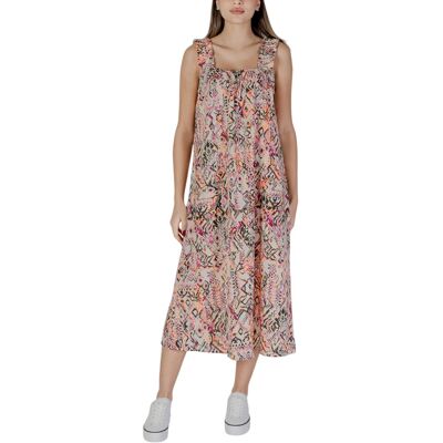b.Young Geprinte Midi-jurk Zonder Mouwen Met Vierkante Halslijn 36 b.Young Geprinte Midi-jurk Zonder Mouwen Met Vierkante Halslijn 36