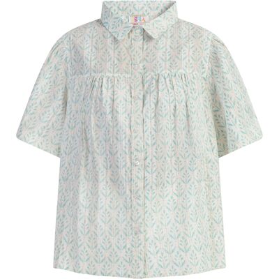 IZIA blouse met korte mouwen Dames turkoois XS IZIA blouse met korte mouwen Dames turkoois XS
