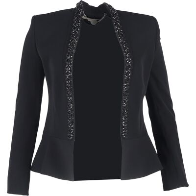 Stella McCartney Pre-owned Stella McCartney Versierde Blazer in Zwarte Wol 34 Stella McCartney Pre-owned Stella McCartney Versierde Blazer in Zwarte Wol 34
