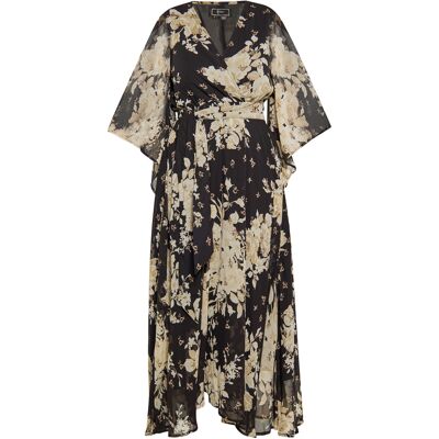 Faina Jurk Dames zwarte bloem S Faina Jurk Dames zwarte bloem S