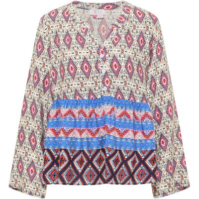 IZIA Tuniek blouse Dames Blauw Veelkleurig XS IZIA Tuniek blouse Dames Blauw Veelkleurig XS
