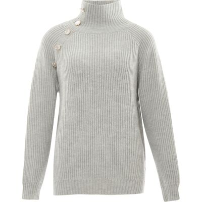Faina Jumper Dames licht grijs melange M/L Faina Jumper Dames licht grijs melange M/L
