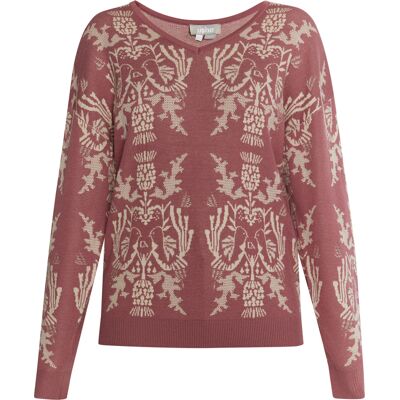 usha Gebreide trui Dames Oud roze crème XS/S usha Gebreide trui Dames Oud roze crème XS/S