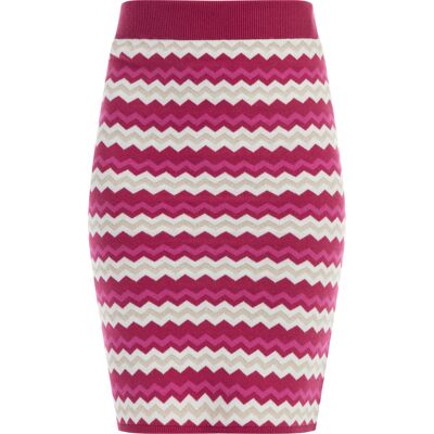 Faina Gebreide midi-rok Dames Roze Veelkleurig S Faina Gebreide midi-rok Dames Roze Veelkleurig S