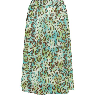 Faina Rok met luipaardprint Dames Turkoois Veelkleurig XS Faina Rok met luipaardprint Dames Turkoois Veelkleurig XS